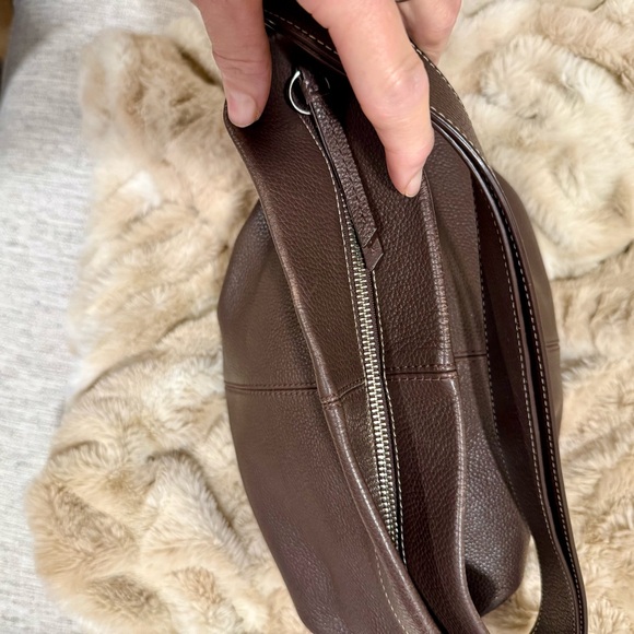 Coach Duffle Convertible Brown Pebble Leather/Lavender Lining Crossbody/Shoulder - Picture 5 of 9